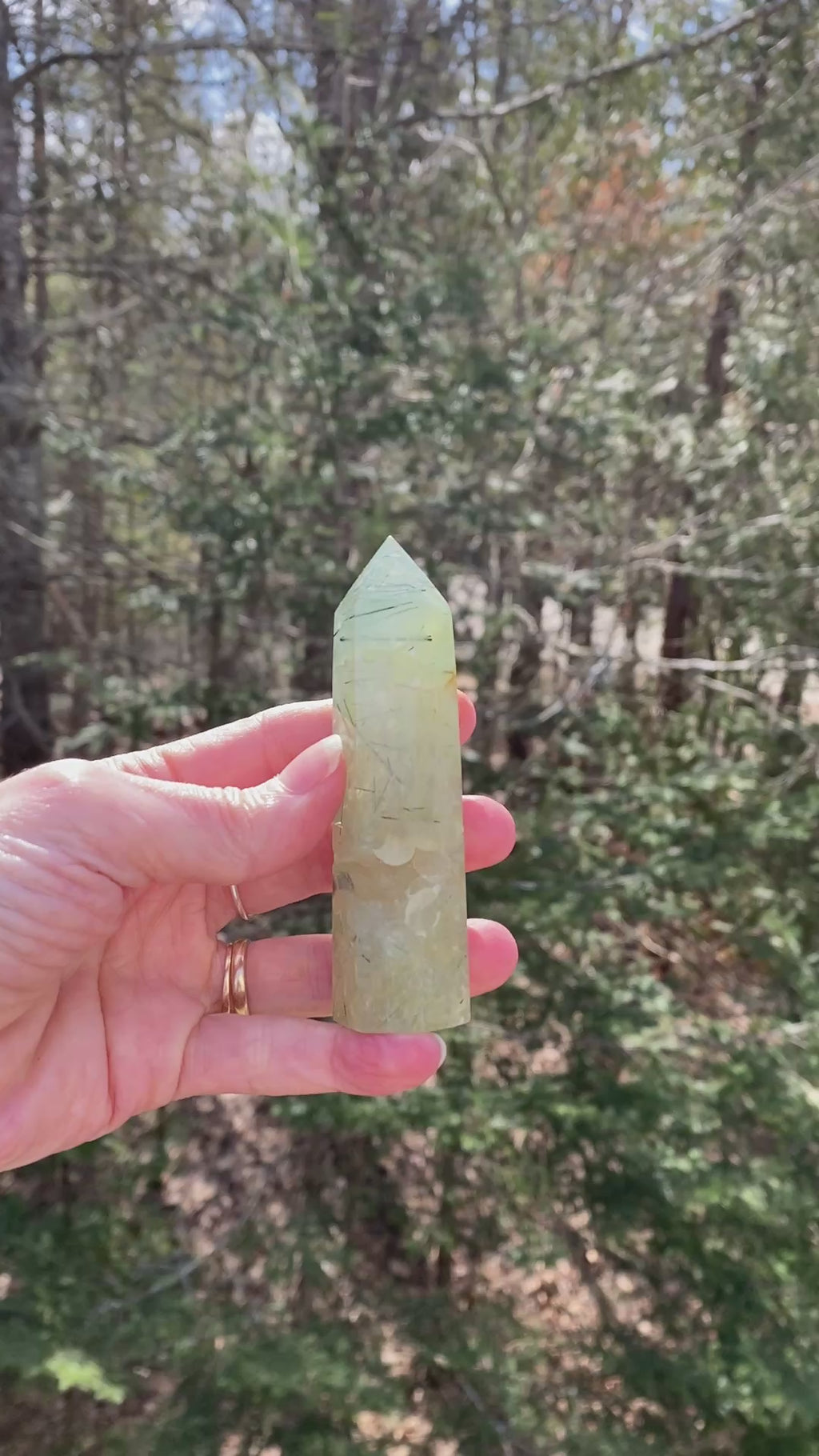 Prehnite Point Tower  Green   Protection Harmony Love 31326ETS