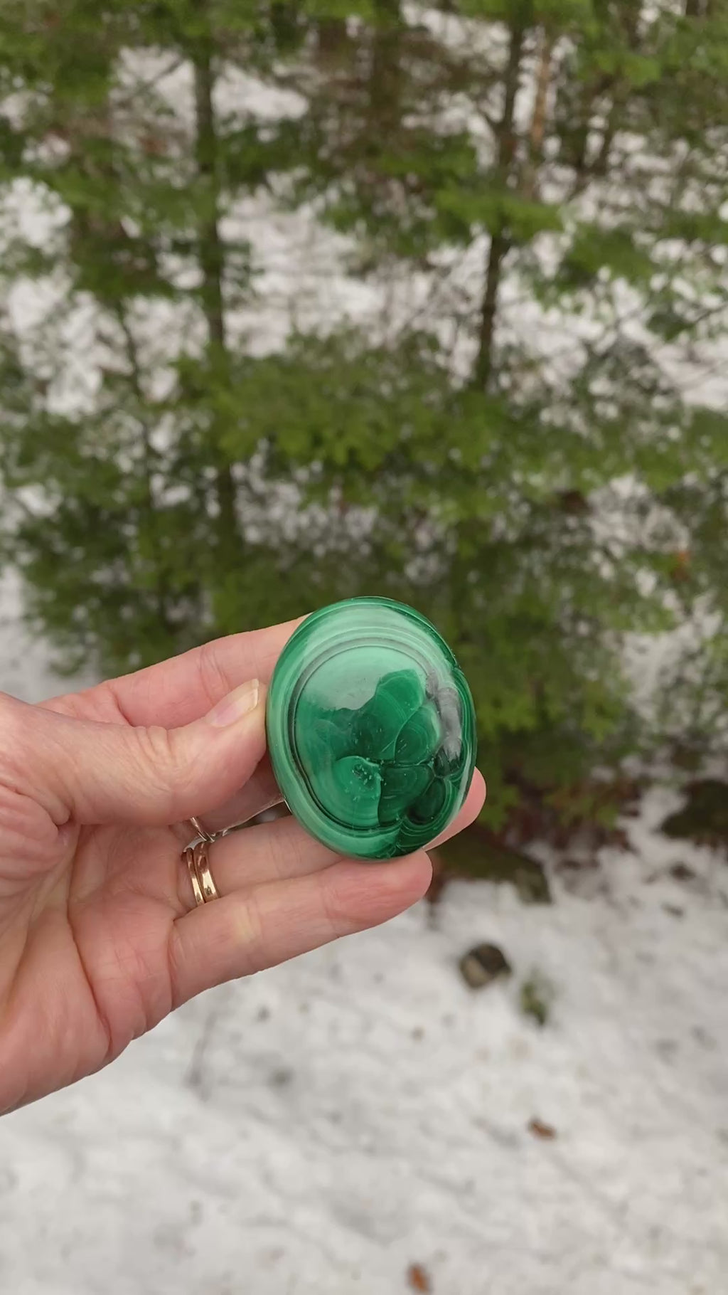 Malachite  Medium Palm Stone  Protection Abundance 31148S