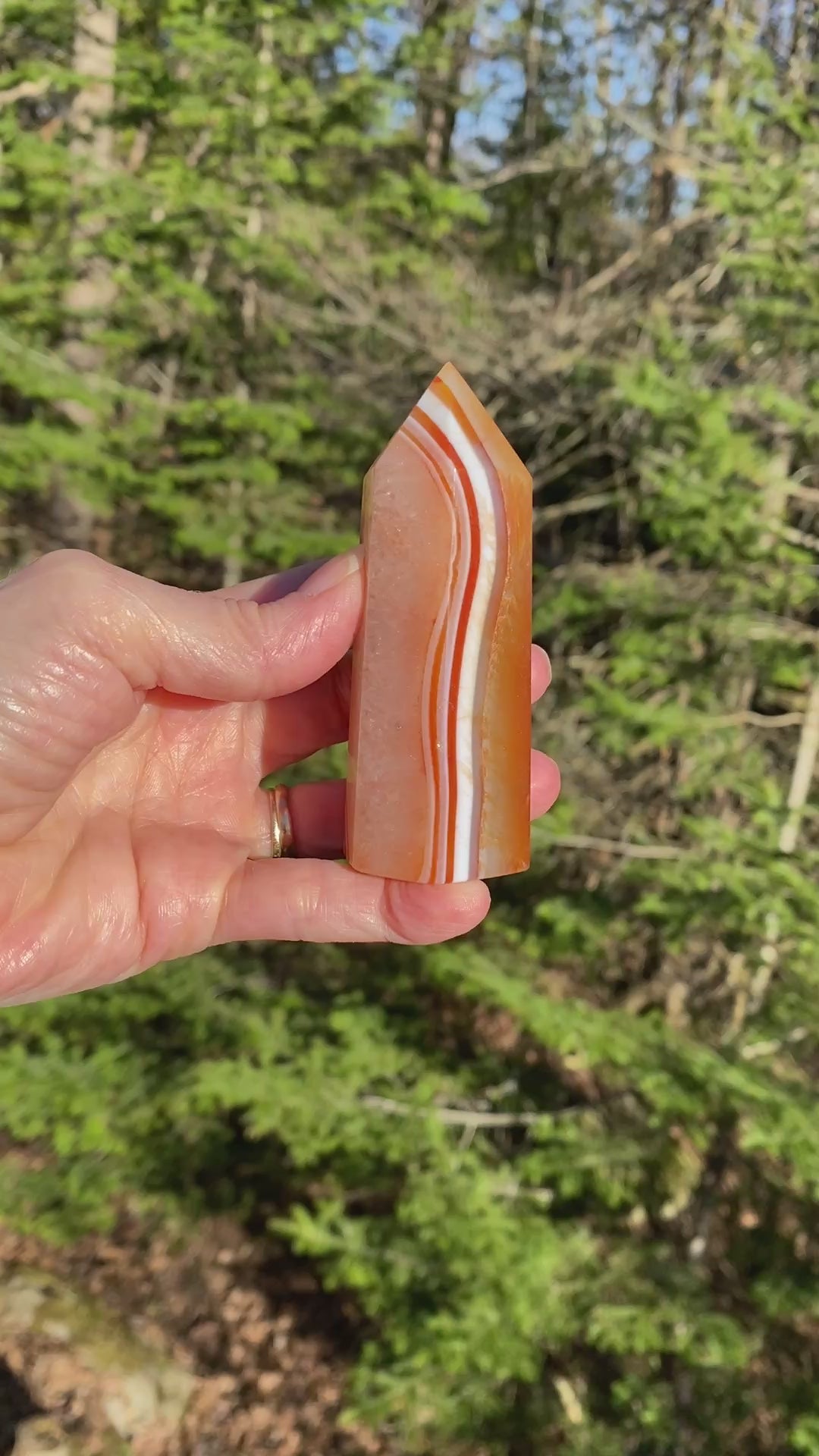 Carnelian Tower Point  Orange  Creativity Grounding  Success 31400S