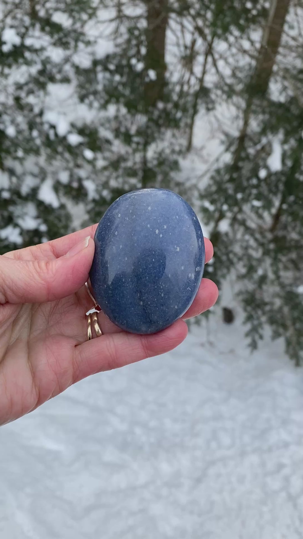 Lazulite Palm Stone  Dark Blue  Insight Intuition Harmony 31202S