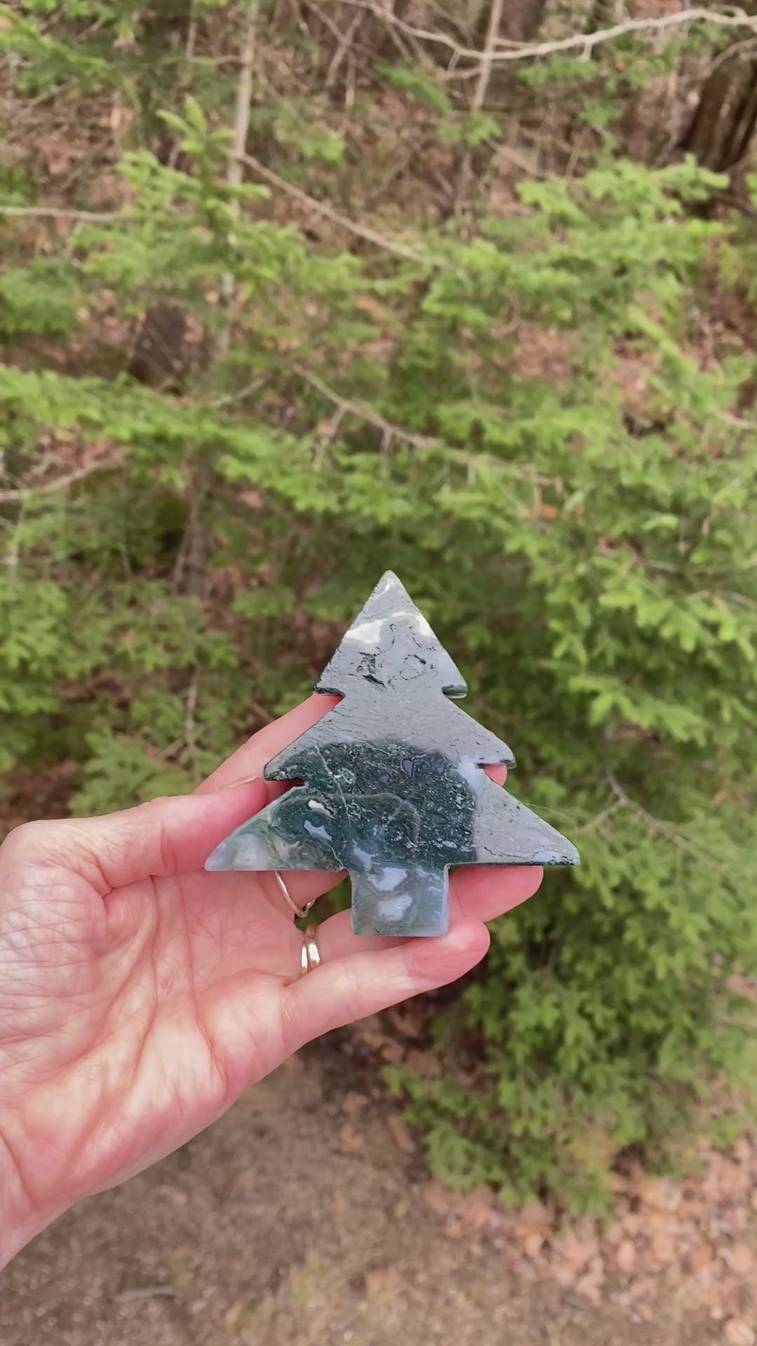 Moss Agate Tree Figurine  Grounding Stability 31370S