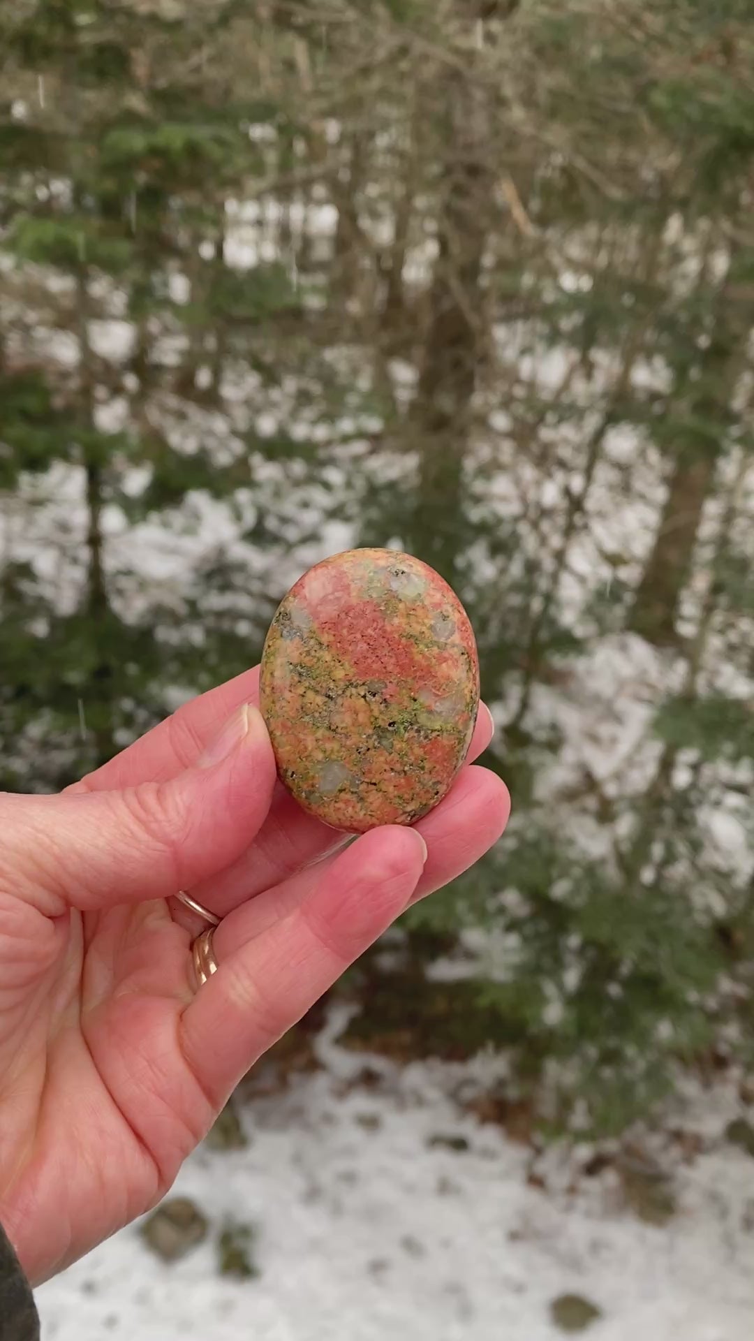 Unakite Palm Stone Protection Meditation 31172S