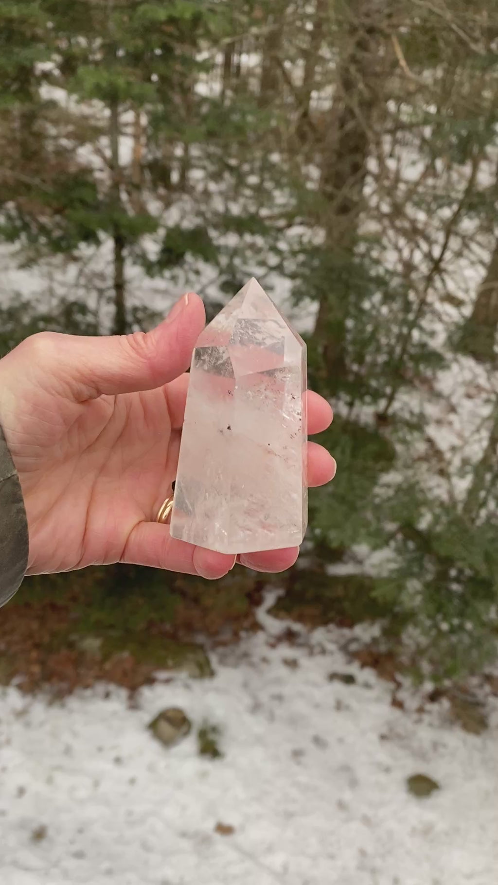 Clear Quartz Tower RAINBOWS Energy  Amplifier Protection 31176S