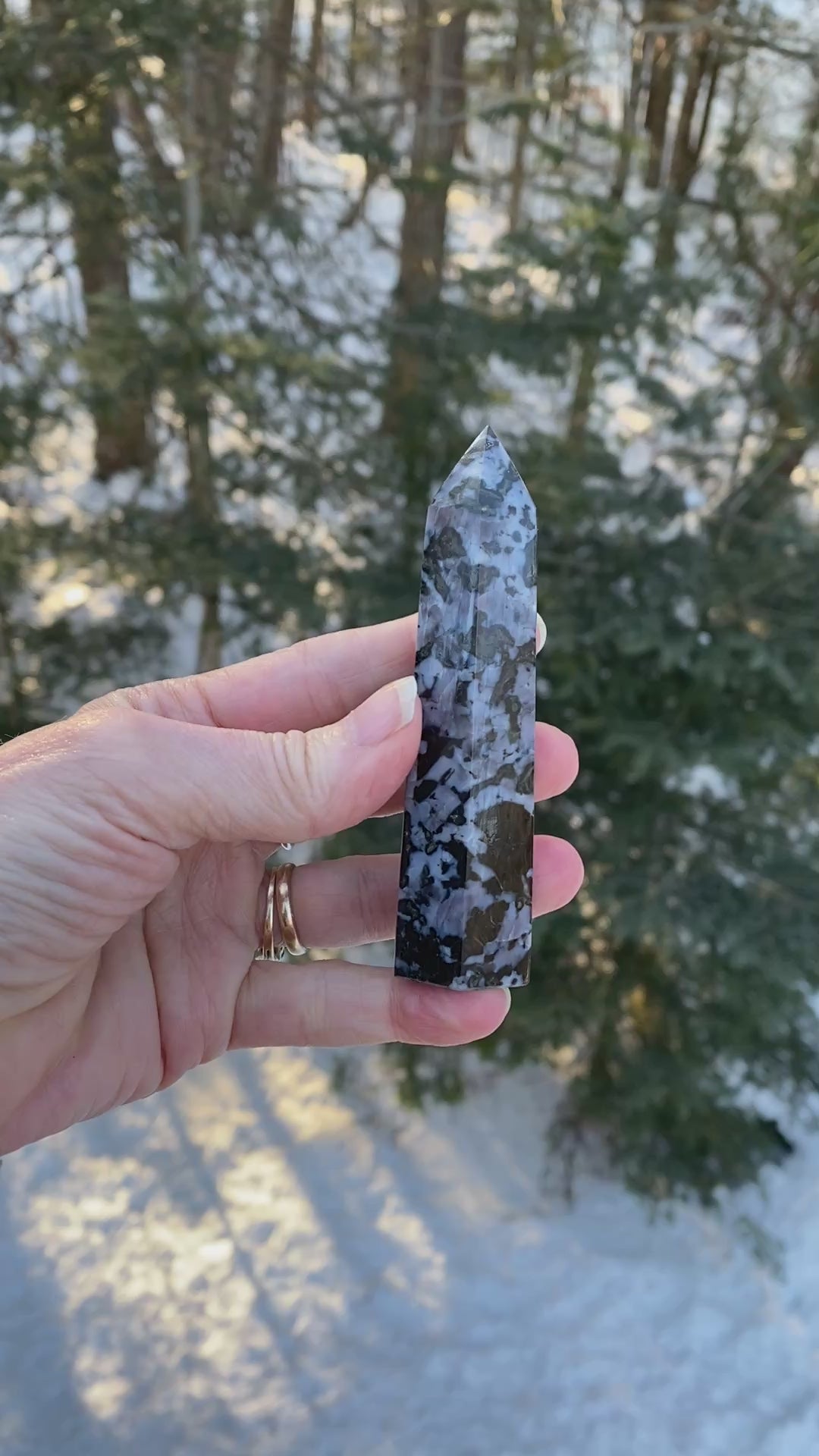 Indigo Gabbro aka Mystic Merlinite  Point Tower  Intuition Magic 31244S