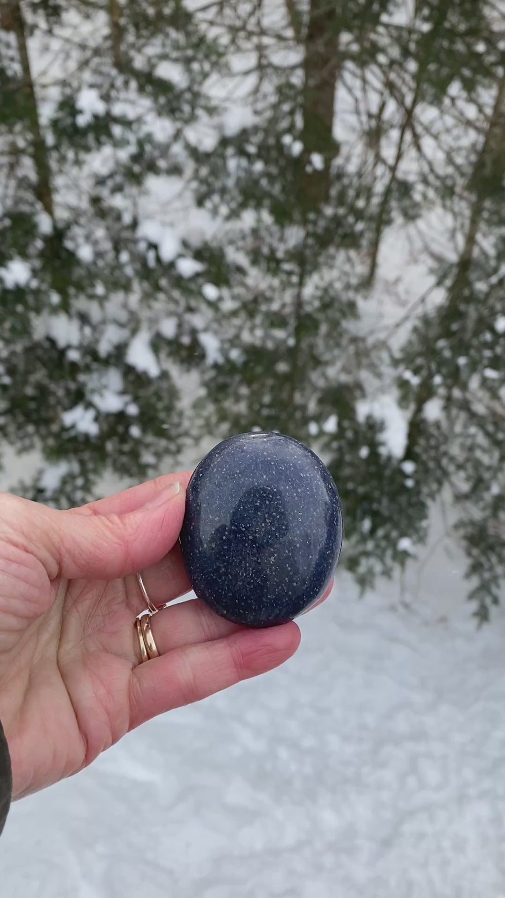 Lazulite Palm Stone  Dark Blue  Insight Intuition Harmony 31203S