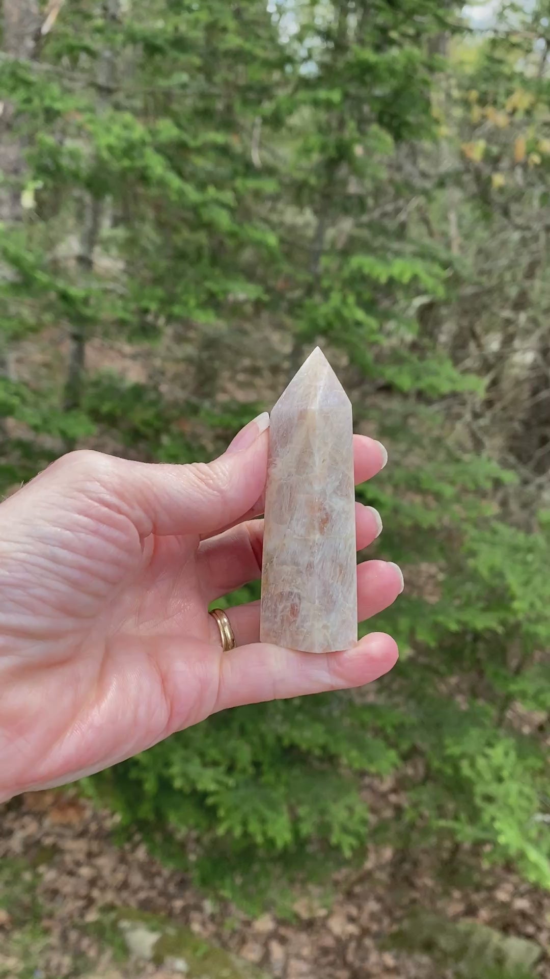 Moonstone Sunstone Point Tower  Intuitive Anxiety Protection 31461S