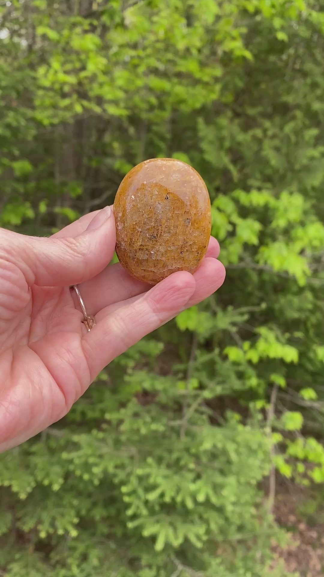 Golden Healer Quartz  Small Palm Stone  Success Healing Protection 31496S