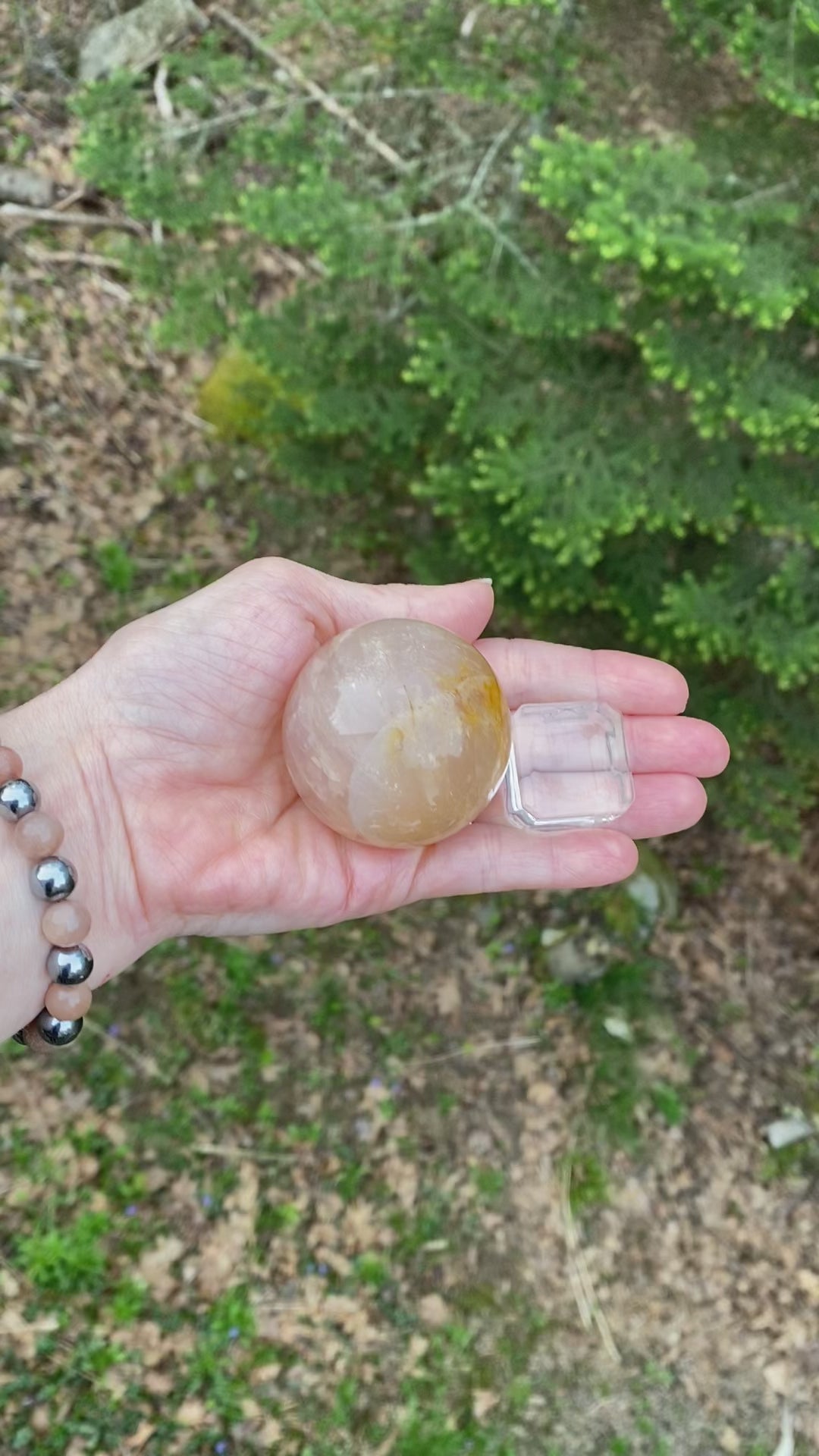 Golden Healer & Rose Quartz Sphere  Love Compassion Healing 30747S