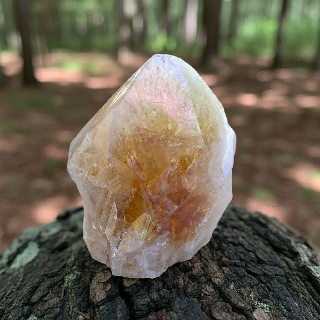 Angel Aura Citrine Quartz Point  Raw Polished  Peace Abundance 31180S